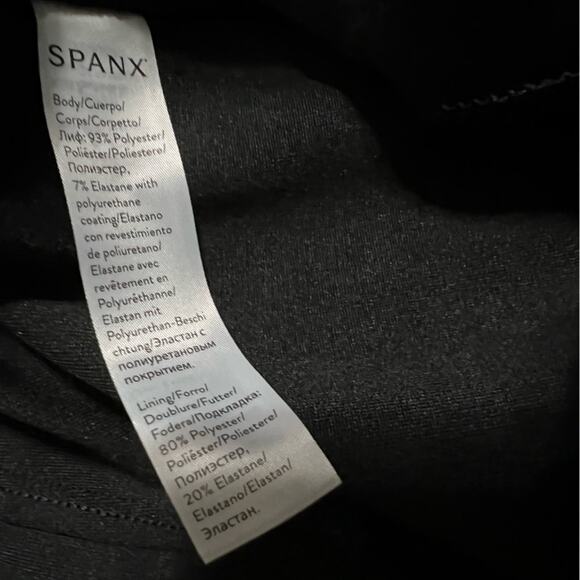 SPANX Black Faux Leather Jogger Pants Size Large - Picture 7 of 8